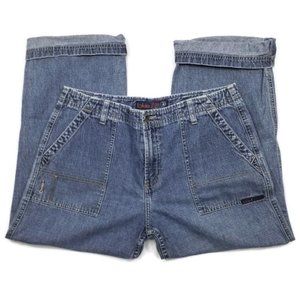 Vintage Buckle Lifestyle Carey Fit Cropped Worn Cotton Denim Capri Jean Women 31